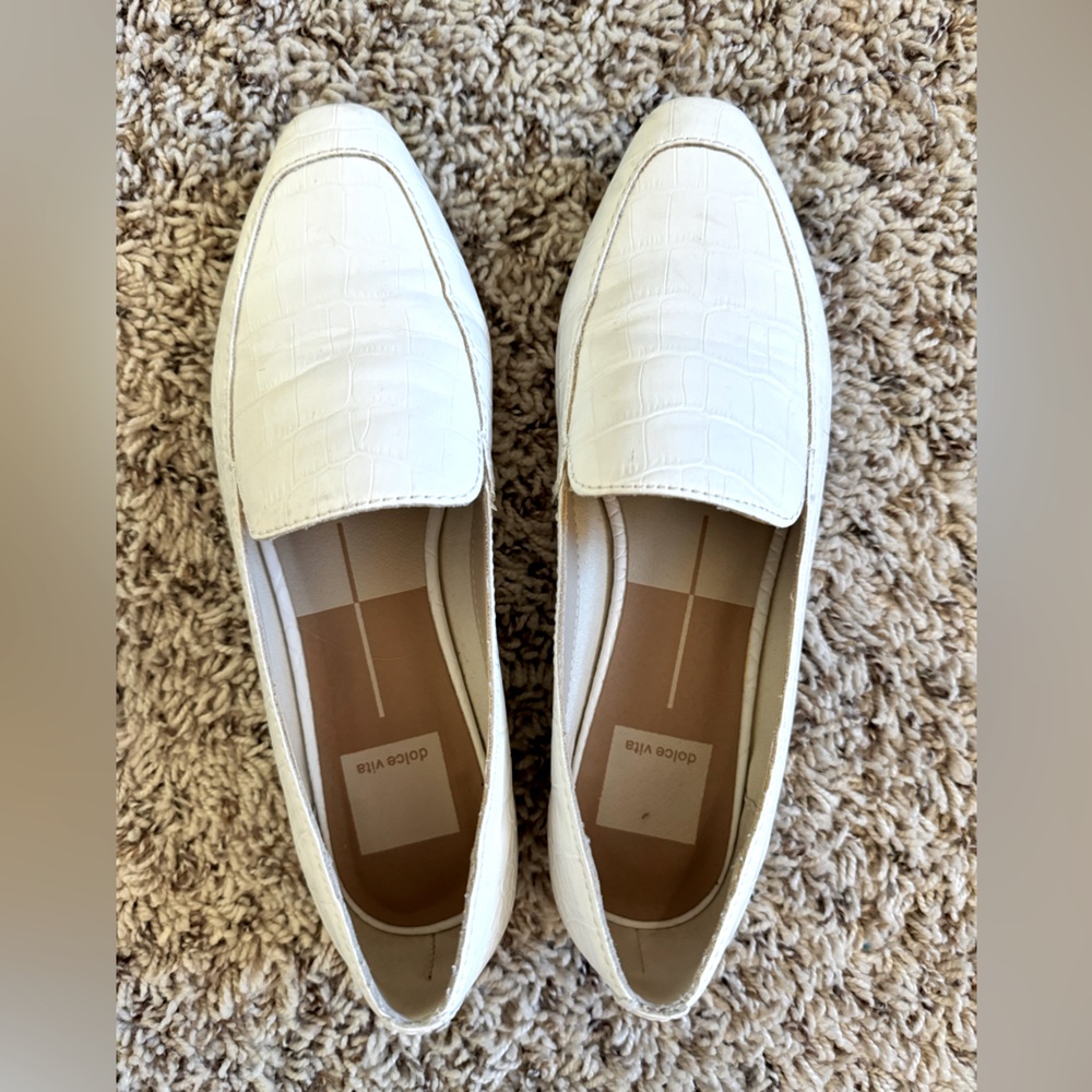 Dolce Vita white loafers